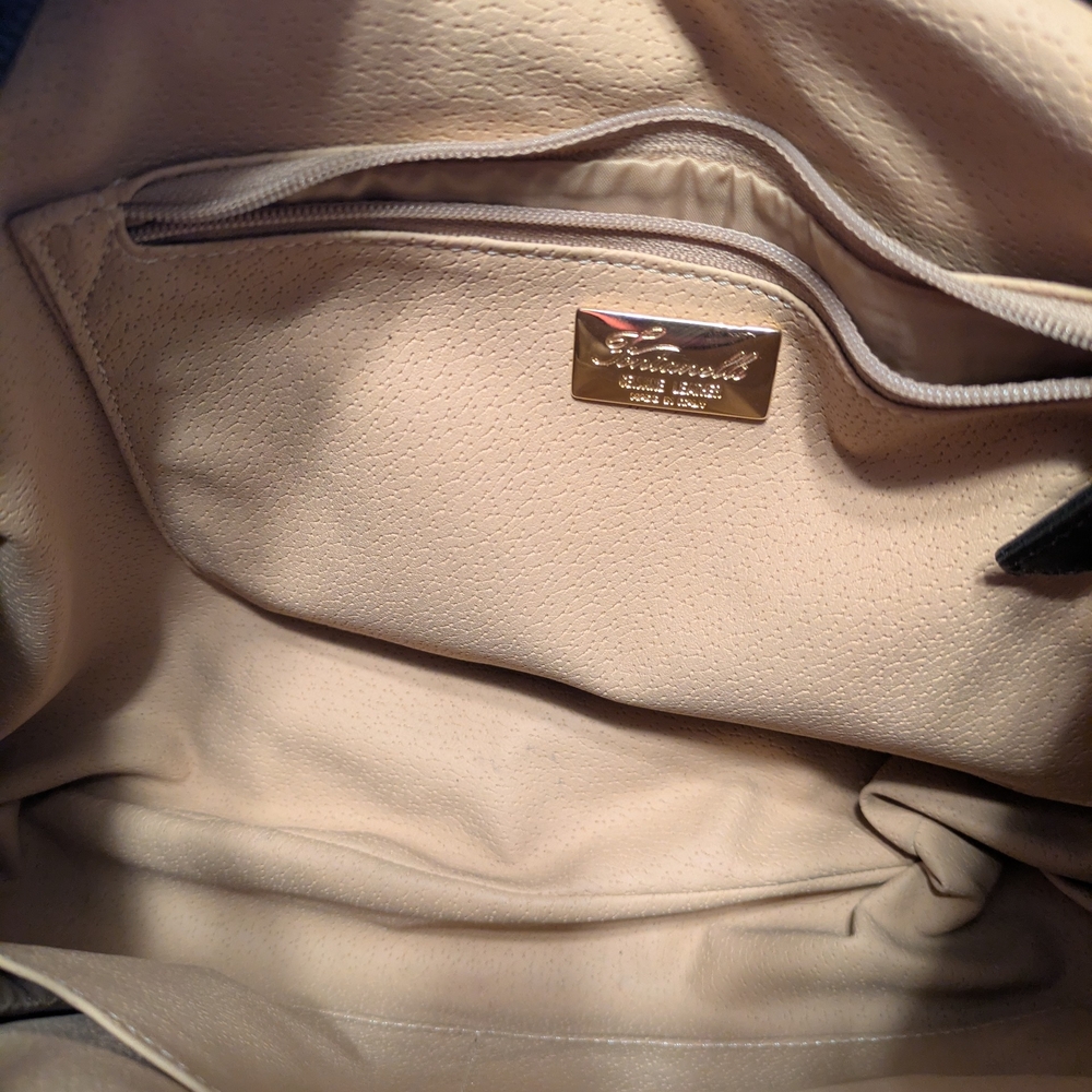 Genuine Leather Made In Italy Dark Brown (Almost Looks Black) Woven Hobo Bag - Picture 5 of 6